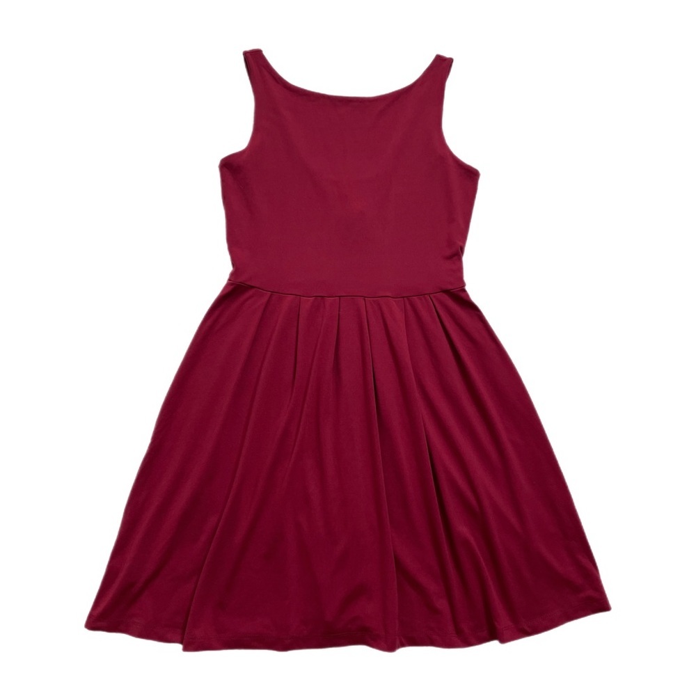 Susana Monaco Cherry Red Fit & Flare High Neck Tank Supplex Dress L